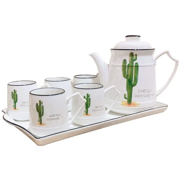 Bộ tách trà cao cactus (1 Bình 6 Ly)